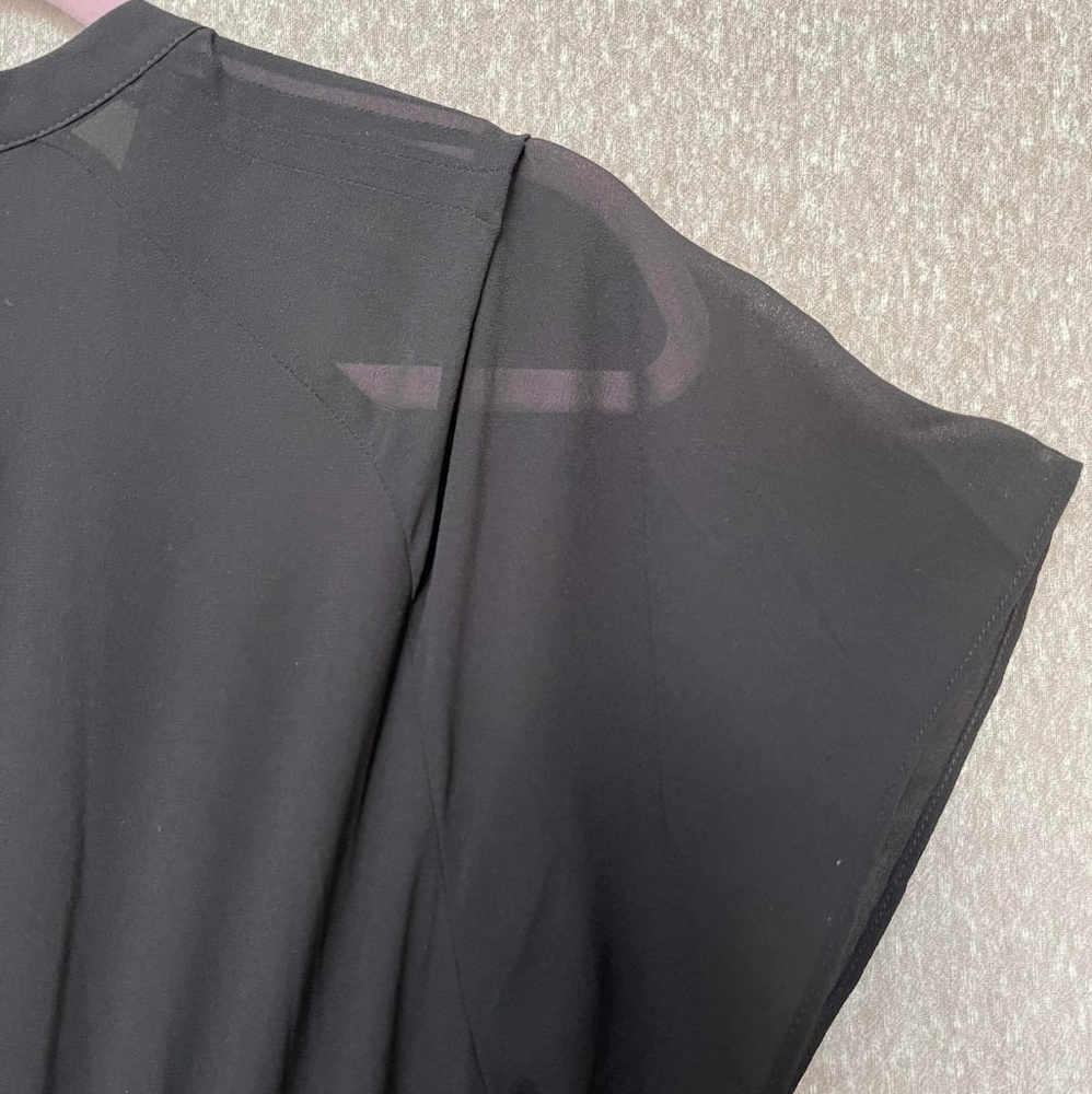 H&M Black Pleated Chiffon Dress Medium - Picture 3 of 5